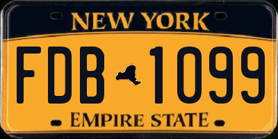 NY license plate FDB1099
