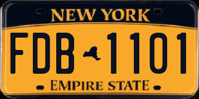 NY license plate FDB1101