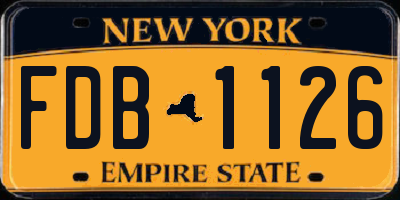 NY license plate FDB1126