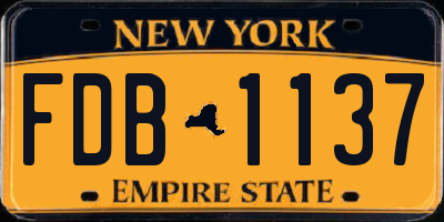 NY license plate FDB1137