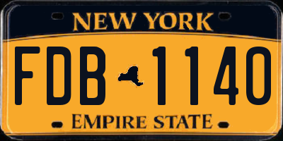 NY license plate FDB1140