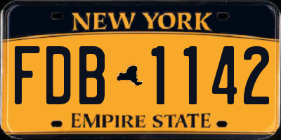 NY license plate FDB1142