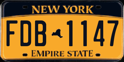 NY license plate FDB1147