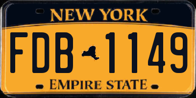 NY license plate FDB1149