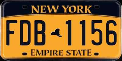NY license plate FDB1156