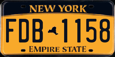 NY license plate FDB1158
