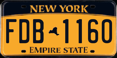 NY license plate FDB1160