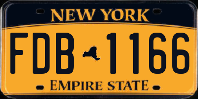 NY license plate FDB1166