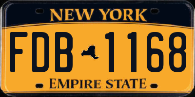 NY license plate FDB1168