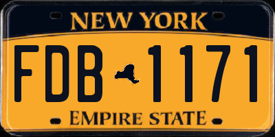 NY license plate FDB1171