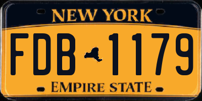 NY license plate FDB1179