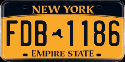 NY license plate FDB1186