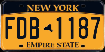 NY license plate FDB1187