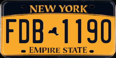NY license plate FDB1190