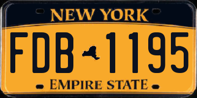 NY license plate FDB1195