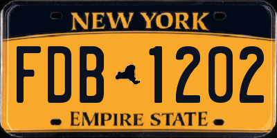 NY license plate FDB1202