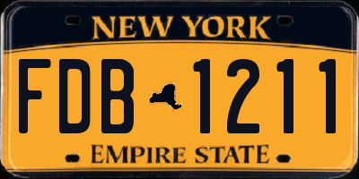 NY license plate FDB1211