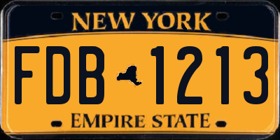 NY license plate FDB1213
