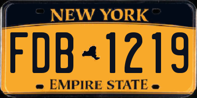 NY license plate FDB1219