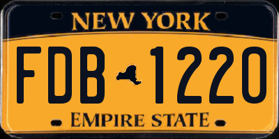 NY license plate FDB1220