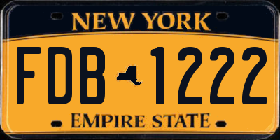 NY license plate FDB1222