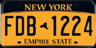 NY license plate FDB1224
