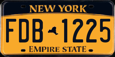 NY license plate FDB1225