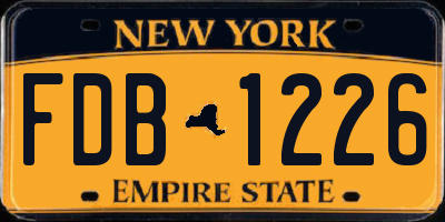 NY license plate FDB1226