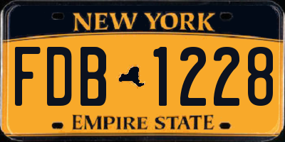 NY license plate FDB1228