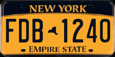 NY license plate FDB1240