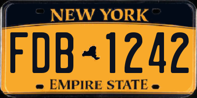 NY license plate FDB1242