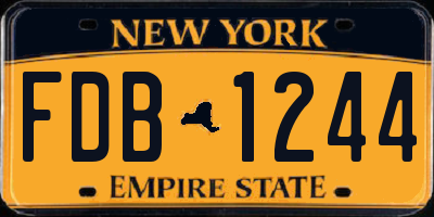 NY license plate FDB1244