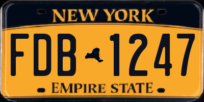 NY license plate FDB1247