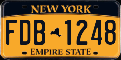 NY license plate FDB1248