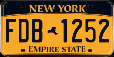 NY license plate FDB1252