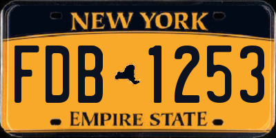 NY license plate FDB1253