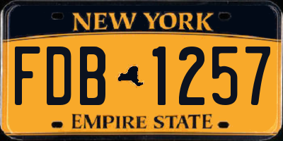 NY license plate FDB1257