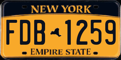 NY license plate FDB1259