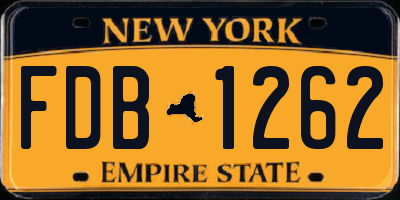 NY license plate FDB1262