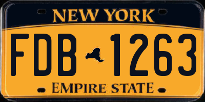 NY license plate FDB1263