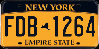 NY license plate FDB1264