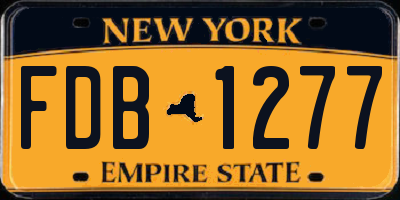 NY license plate FDB1277