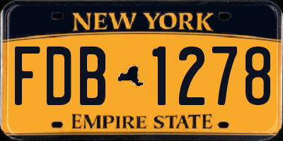 NY license plate FDB1278