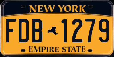 NY license plate FDB1279