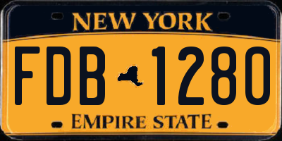 NY license plate FDB1280