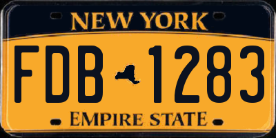 NY license plate FDB1283