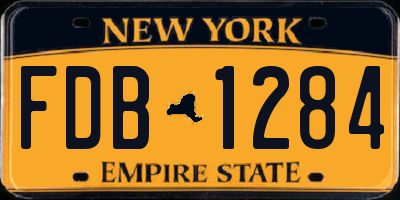 NY license plate FDB1284