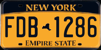 NY license plate FDB1286