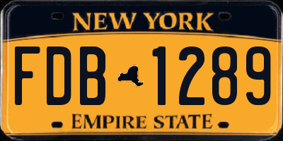 NY license plate FDB1289