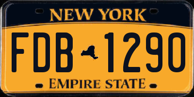 NY license plate FDB1290